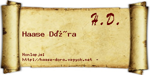 Haase Dóra névjegykártya